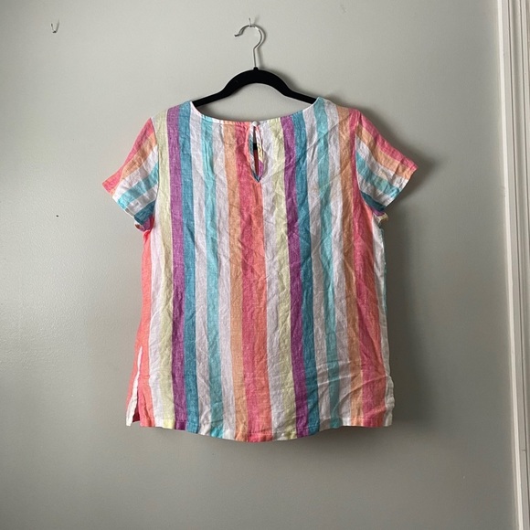 NWT C&C California multi linen striped shirt small - Picture 4 of 6